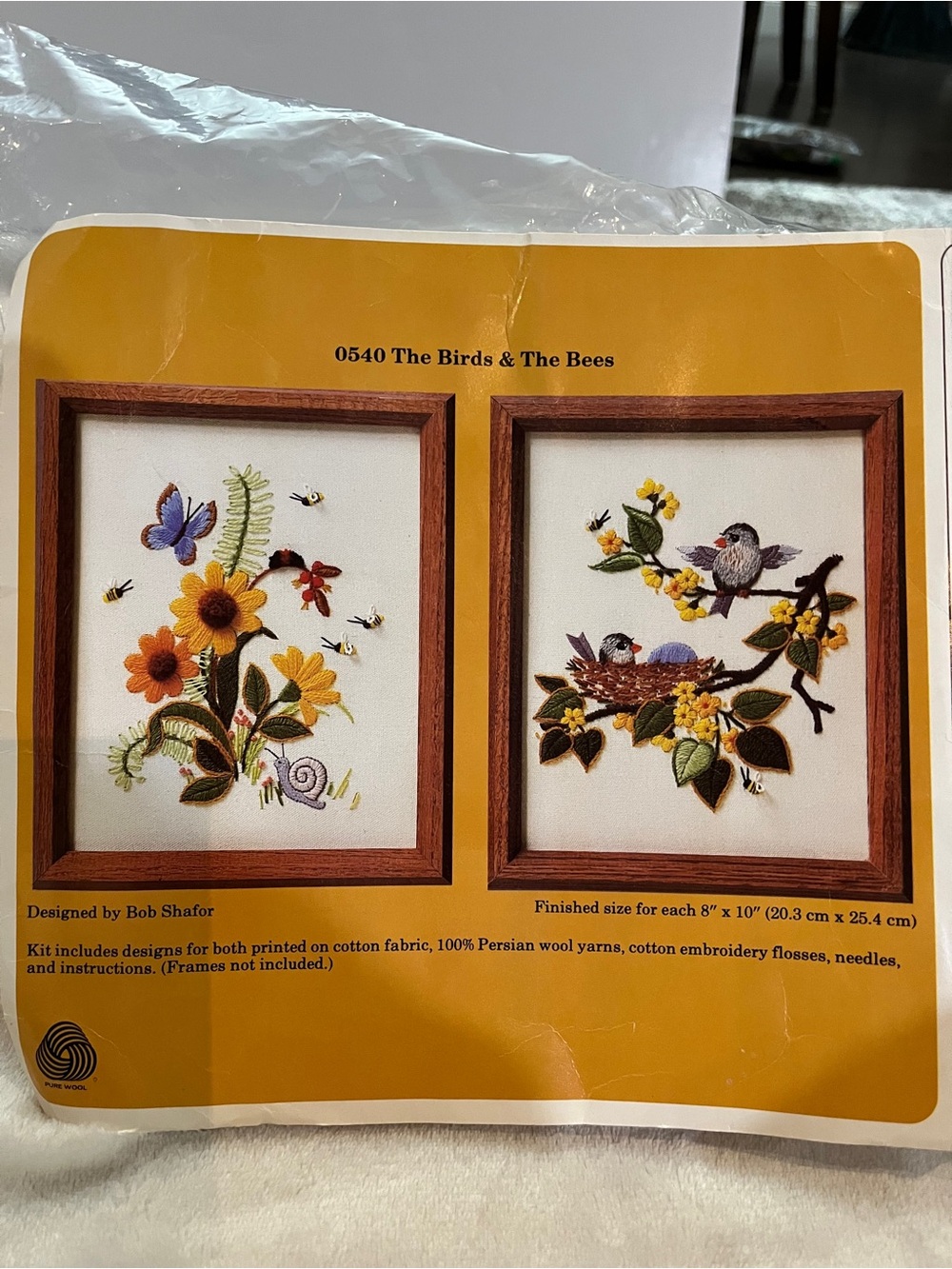 The Creative Circle Embroidery Kit - Birds & Floral Design with Yellow Accents